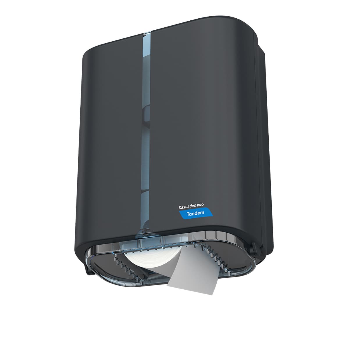 Cascades PRO Toilet Paper Dispenser Tandem 10.75X5.6X13.7 IN Gray 1-Roll Jumbo (JRT) 1/Each