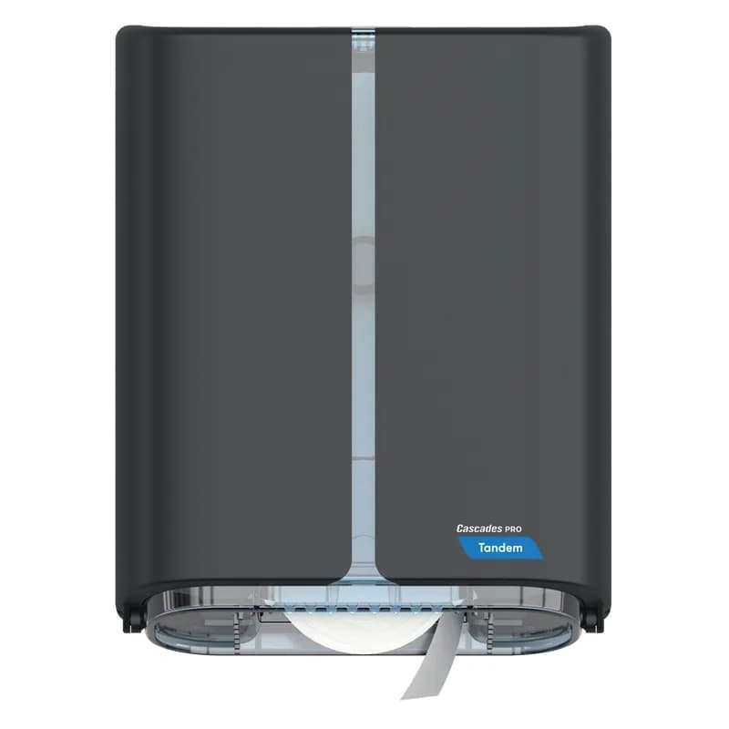 Cascades PRO Toilet Paper Dispenser Tandem 10.75X5.6X13.7 IN Gray 1-Roll Jumbo (JRT) 1/Each