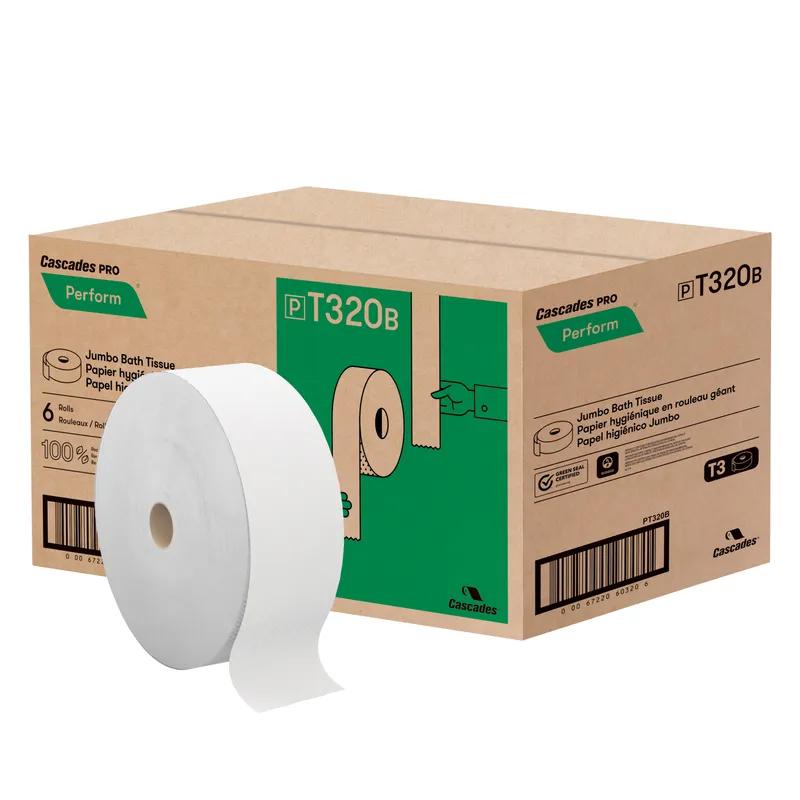 Cascades PRO Perform Toilet Paper & Tissue Roll Tandem 3.4IN X1250FT 2PLY White Jumbo (JRT) 6 Rolls/Case