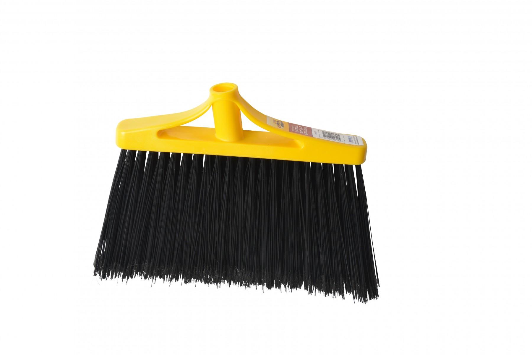 Bristles Indoor Broom Large (LG) 48IN Black Yellow Metal Plastic Angled 1/Each