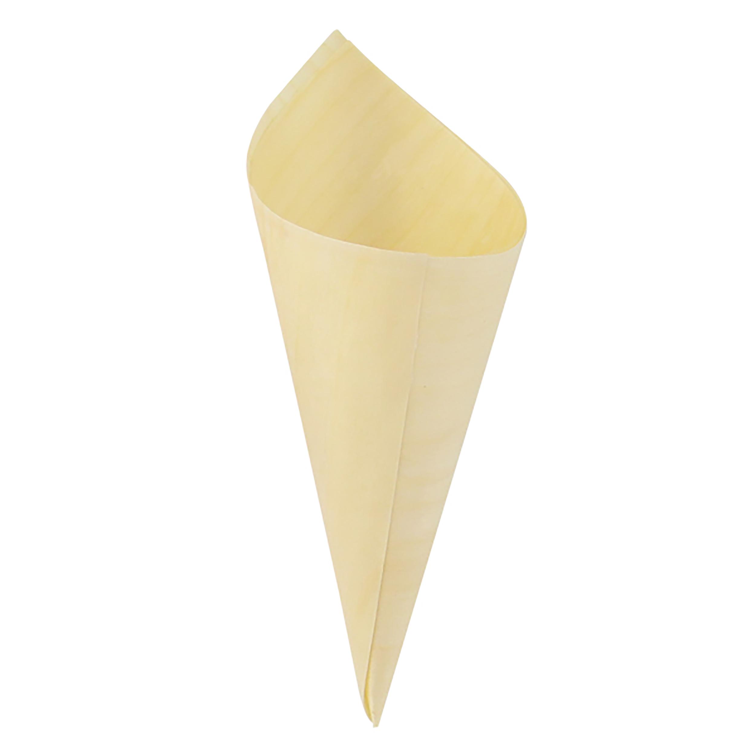 Take-Out Cone 5 OZ Wood Cone Microwave Safe Oven Safe Grease Resistant 50 Count/Pack 5 Packs/Case 250 Count/Case