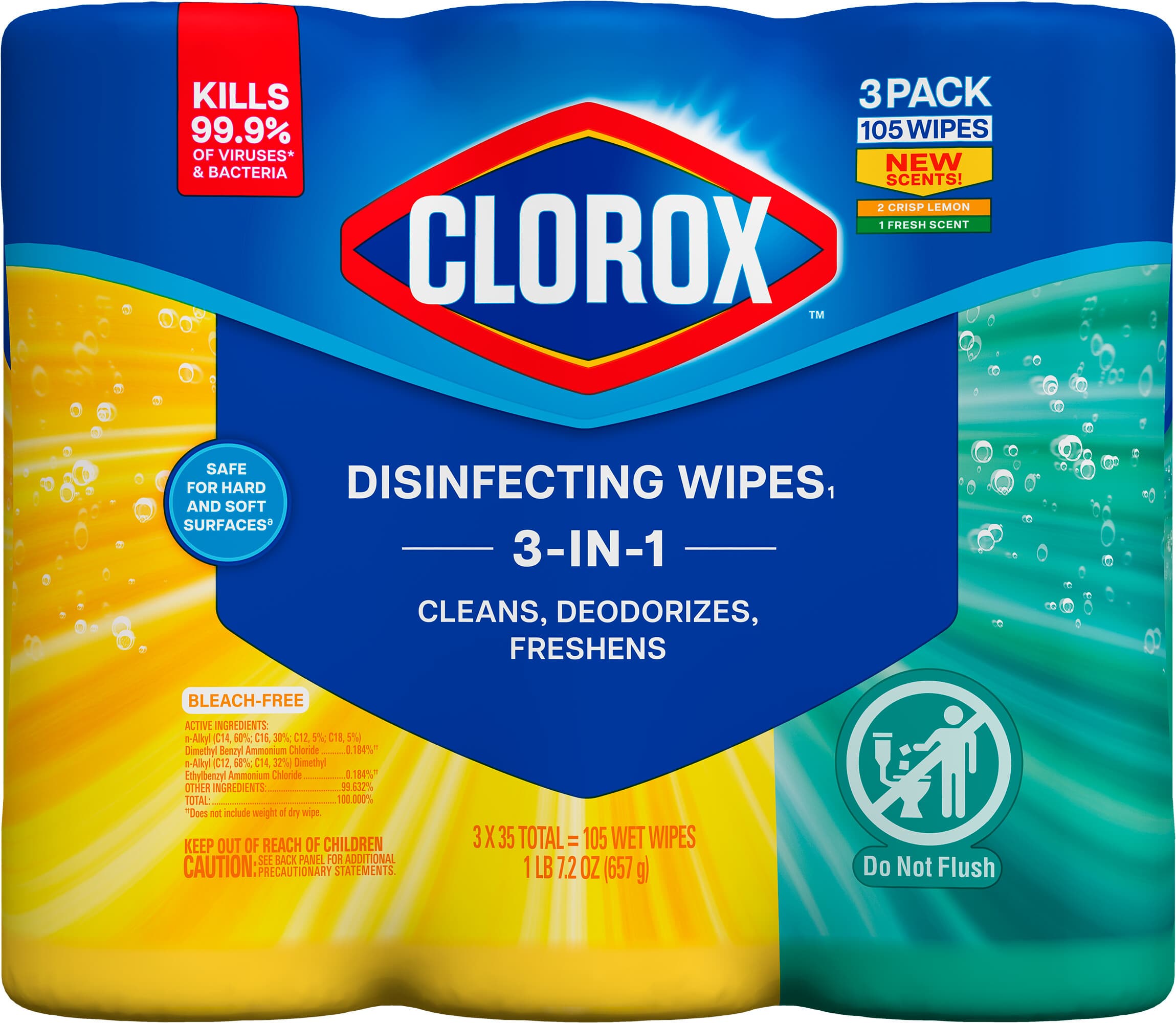 Clorox® Fresh Scent Citrus Scent Disinfectant Wipe 35 Count/Pack 3 Packs/Case