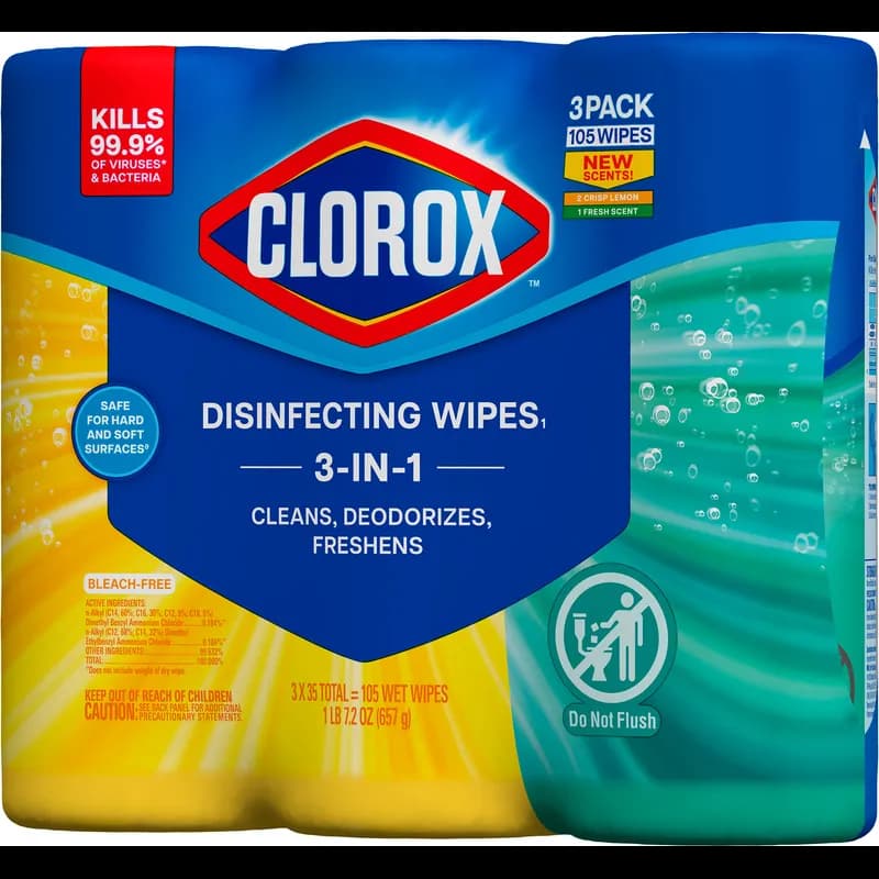 Clorox® Fresh Scent Citrus Scent Disinfectant Wipe 35 Count/Pack 3 Packs/Case