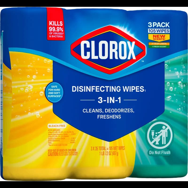 Clorox® Fresh Scent Citrus Scent Disinfectant Wipe 35 Count/Pack 3 Packs/Case