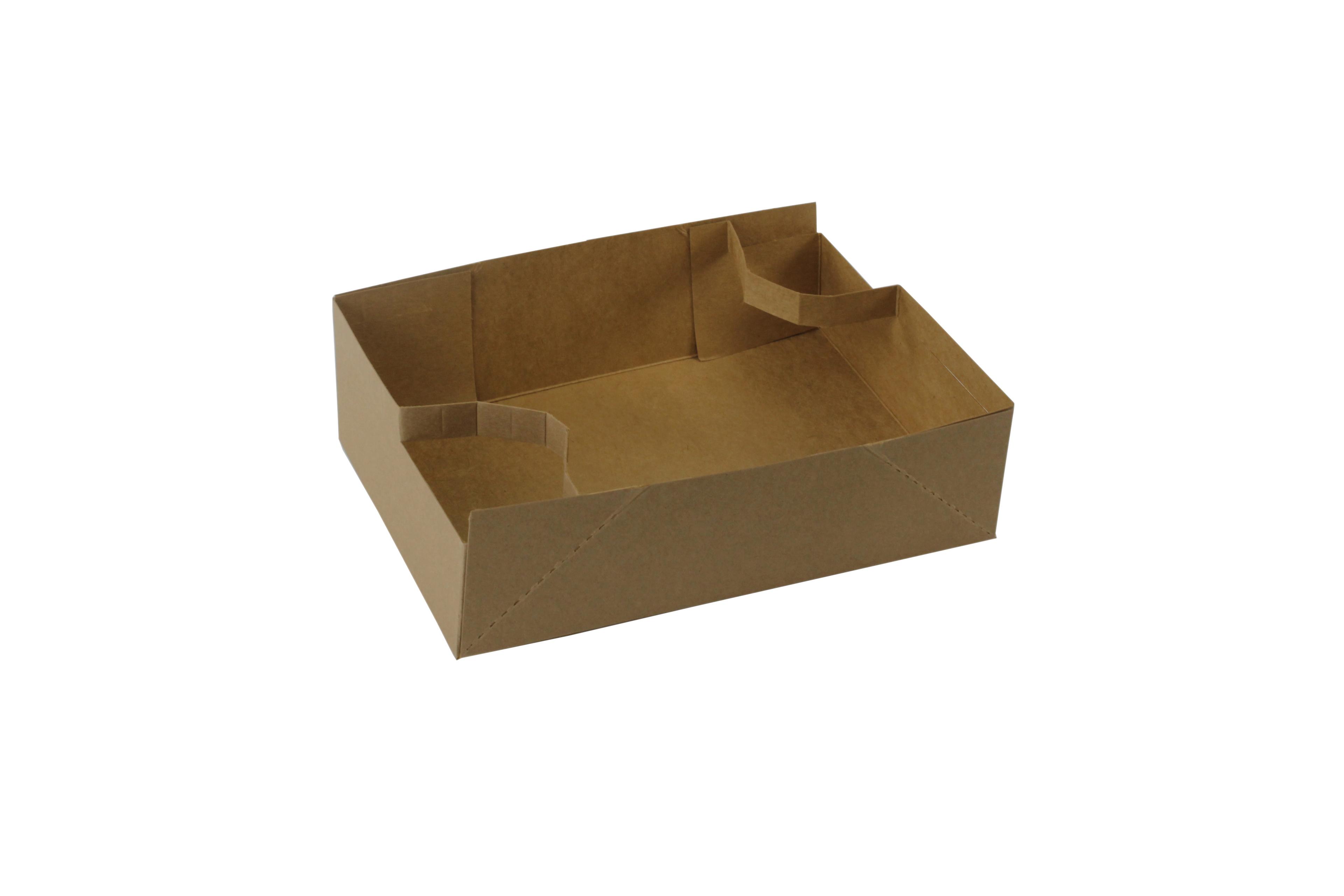 #1 Cup Carrier & Tray 9.375X6.375X2.75 IN 2 Compartment Paperboard Kraft Strap 250/Case