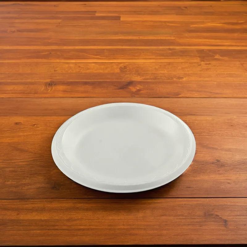 Plate 9 IN Polystyrene Foam White Laminated 500/Case