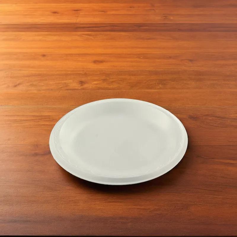 Plate 9 IN Polystyrene Foam White Laminated 500/Case