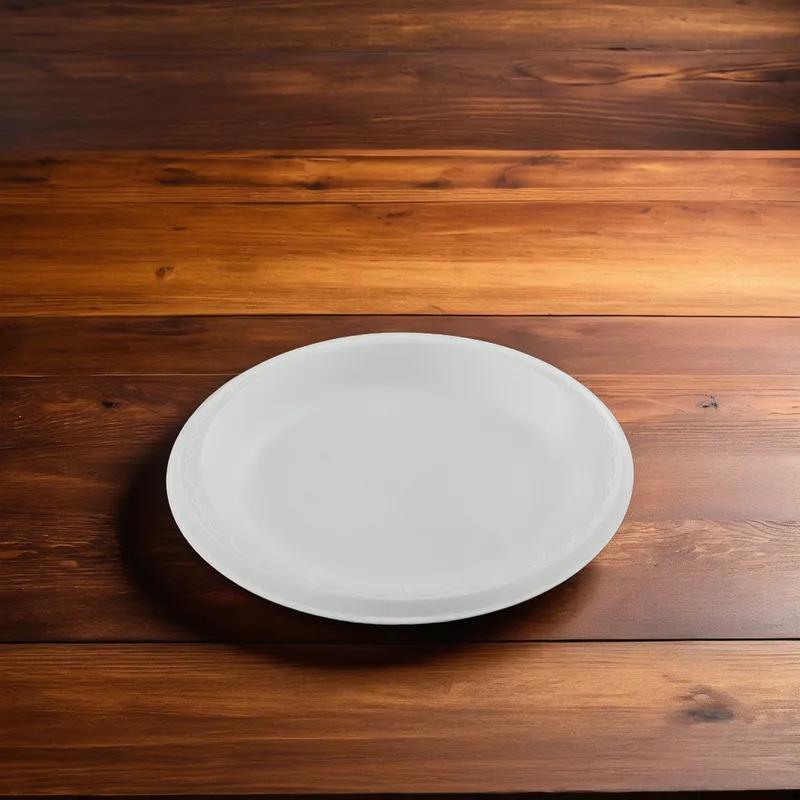 Plate 9 IN Polystyrene Foam White Laminated 500/Case