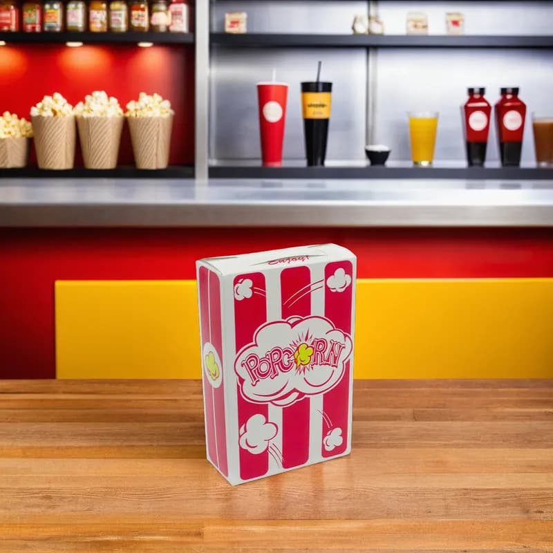 Popcorn Take-Out Box Base 4X2X6.5 IN Paper Multicolor Rectangle 500/Case