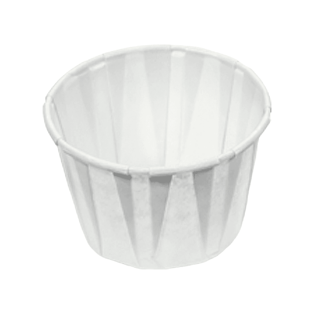 Solo® Souffle & Portion Cup 2 OZ Treated Paper White 250 Count/Bag 20 Bags/Case 5000 Count/Case