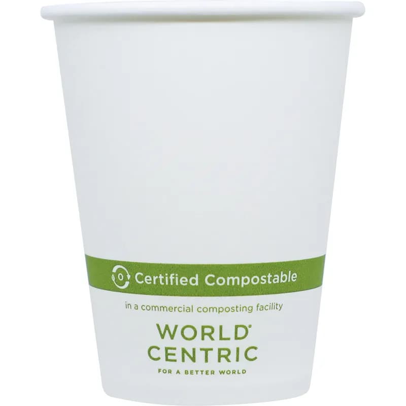 Hot Cup 8 OZ Paper PLA White 1000/Case