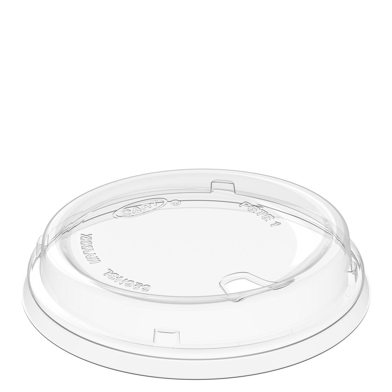 Dart® Prima ™ Lid Flat 4.023X0.83 IN PET Clear For 12-24 OZ Cold Cup Strawless Sip Through 100 Count/Pack 10 Packs/Case