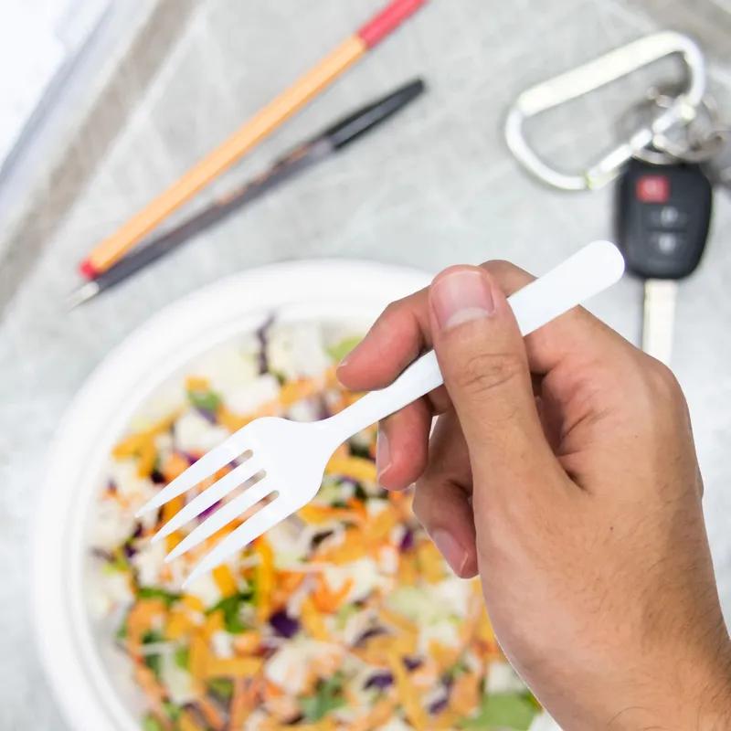 Dart® Bonus® Fork 4.96X0.68 IN PP White Light Weight Microwave Safe 1000/Case