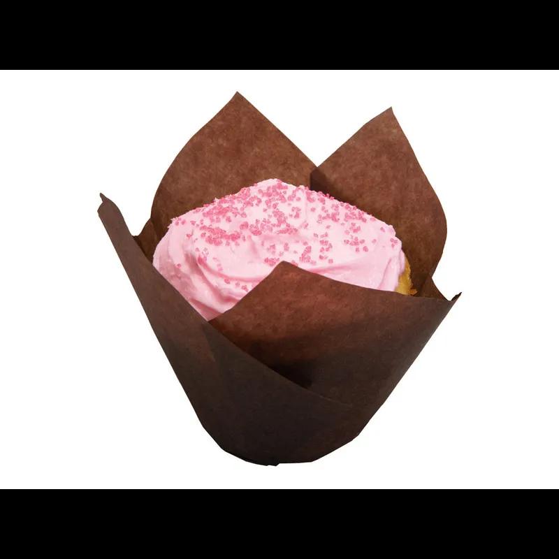 Chocolate Baking Cup Small (SM) 2X3.5X2 IN Paper Petal & Tulip Greaseproof 250 Count/Pack 4 Packs/Case 1000 Count/Case