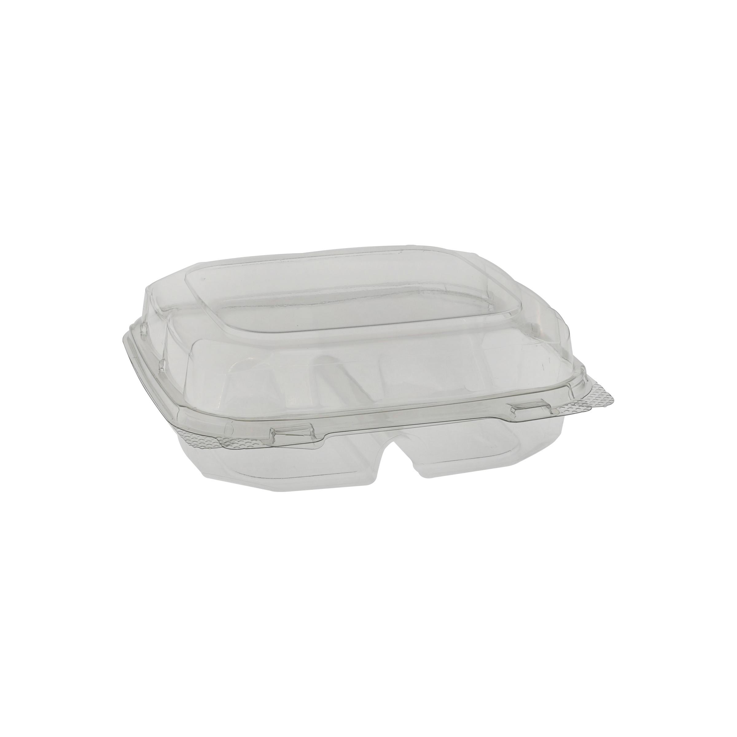 Cookie Hinged Container With Dome Lid 8.34X8.32X2.84 IN PET Clear Square Shelf 150/Case