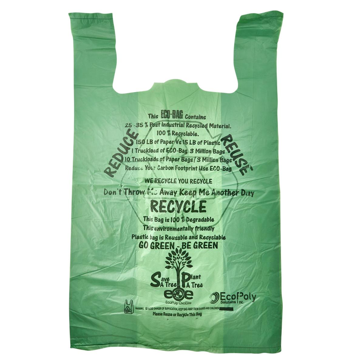 Bag 20X10X32 IN HDPE 24MIC Green T-Sack 500/Case