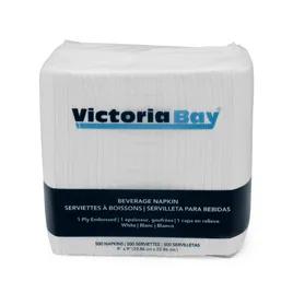 Victoria Bay Beverage Napkins 9X9 IN White Paper 1PLY 4000/Case