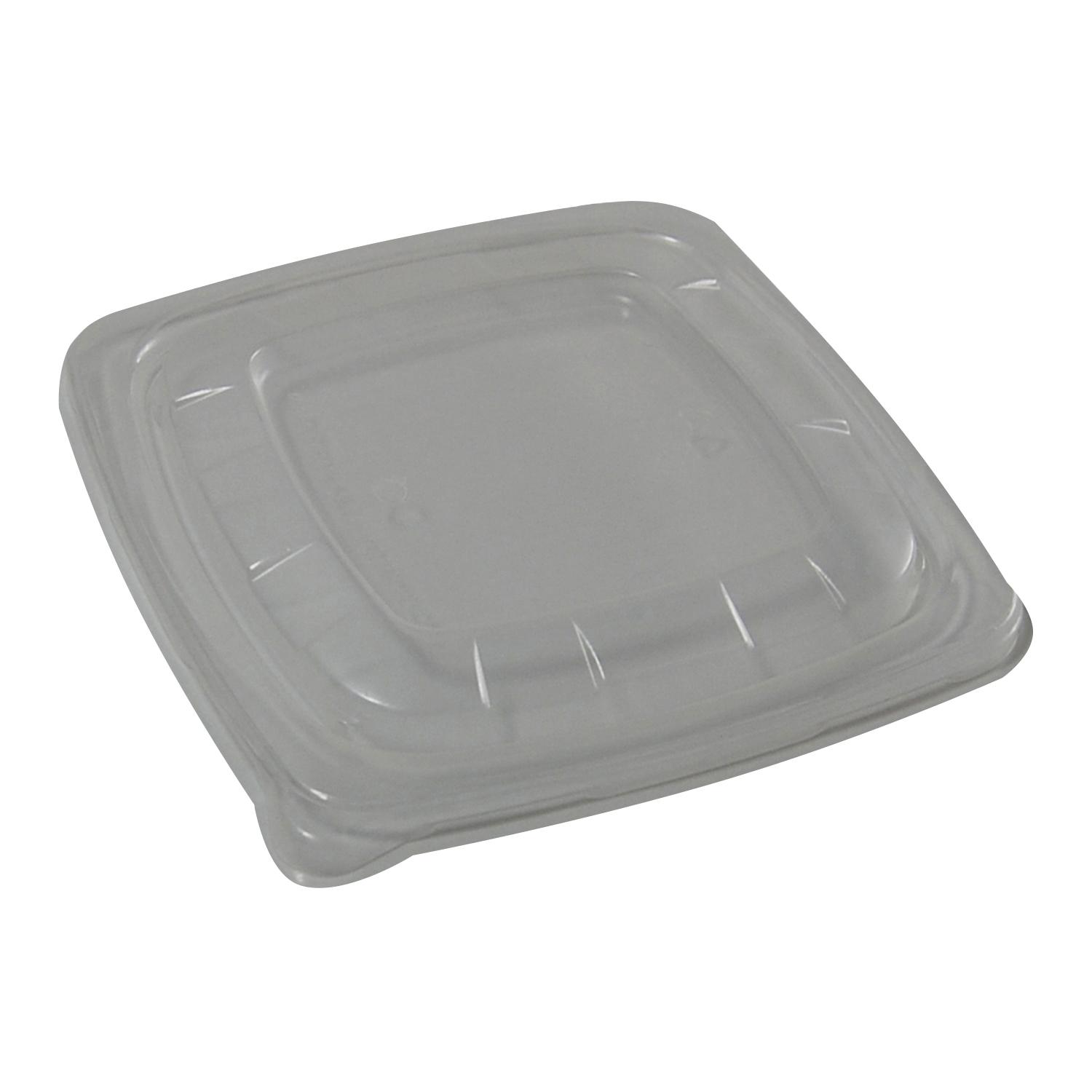 Lid Dome 6.28X6.28X0.61 IN 1 Compartment PP Clear Square For 16 OZ Bowl Unhinged 300/Case