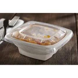 Lid Dome 6.28X6.28X0.61 IN 1 Compartment PP Clear Square For 16 OZ Bowl Unhinged 300/Case