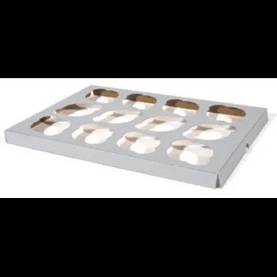 Cupcake Container Insert 14X10X1 IN 12 Compartment Clay-Coated Kraft Board White Kraft Rectangle 200/Case