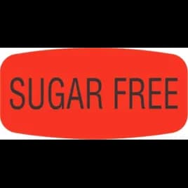 Sugar Free Label 0.625X1.25 IN Black Fluorescent Red Short Oval 1000 Count/Roll 50 Rolls/Case 50000 Count/Case