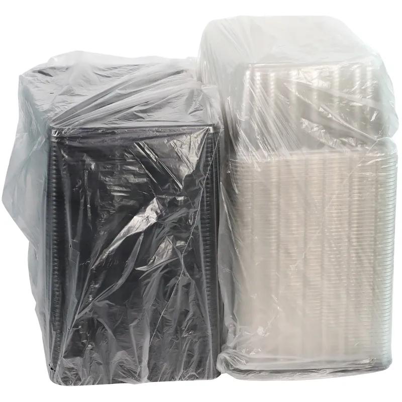 RoseDome Cake Container & Lid Combo With Dome Lid 1/4 Size 15X11X6 IN PET Clear Black Rectangle Long Tab 60/Case