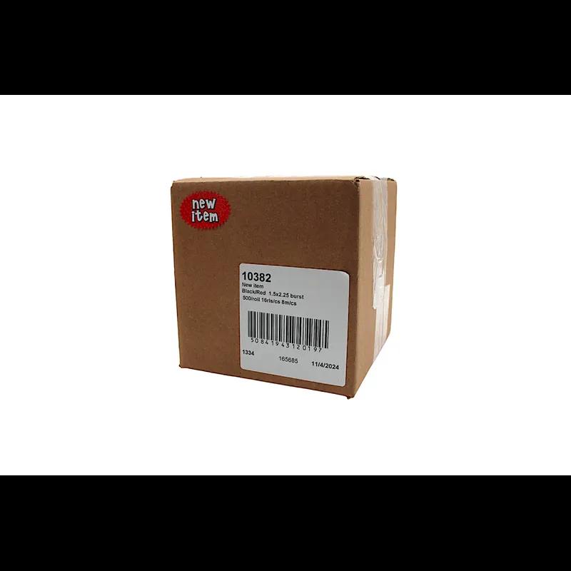 New item Promo Label 1.5X2.25 IN Black Red Starburst 500 Count/Roll 16 Rolls/Case 8000 Count/Case