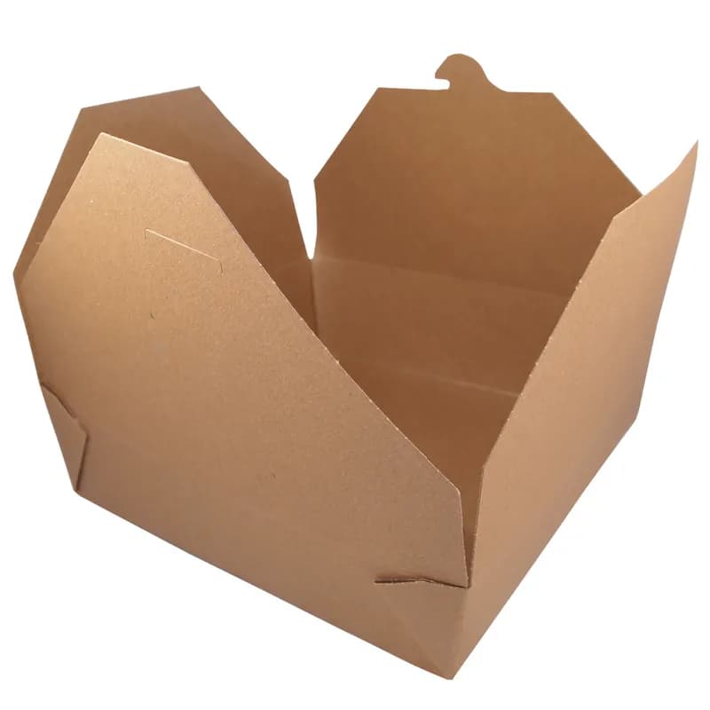 Bio-Plus Earth® Take-Out Box Fold-Top 9.25X9.25X2.5 IN Paper Kraft Square 140/Case