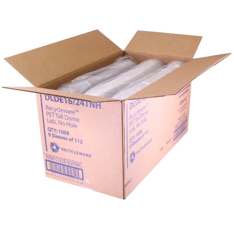 Lid Dome 4X2.5 IN RPET Clear For Container No Hole 1000/Case