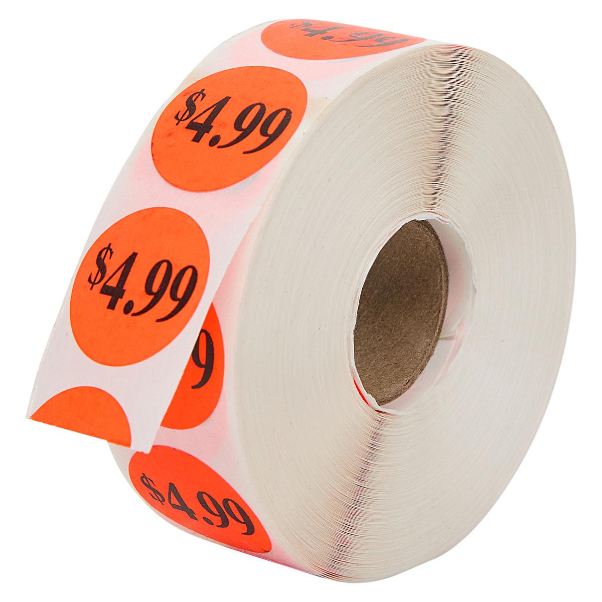 4.99 Label Bullseye Dayglo 1000/Roll