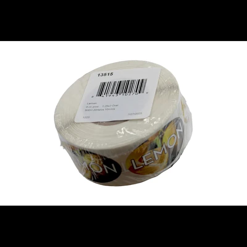 Lemon Bakery Flavor Label 1.25X2 IN Oval 4 Color Process 500 Count/Roll 5 Rolls/Sleeve
