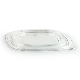 Lid 8.13X8.13X0.34 IN 1 Compartment RPET Clear Square For Cold Bowl Crack Resistant Leak Resistant 150/Case