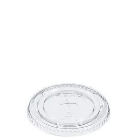 Dart® Lid Flat 3.748X0.369 IN PET Clear For 5-20 OZ Cold Cup With Hole Freezer Safe 100 Count/Pack 10 Packs/Case