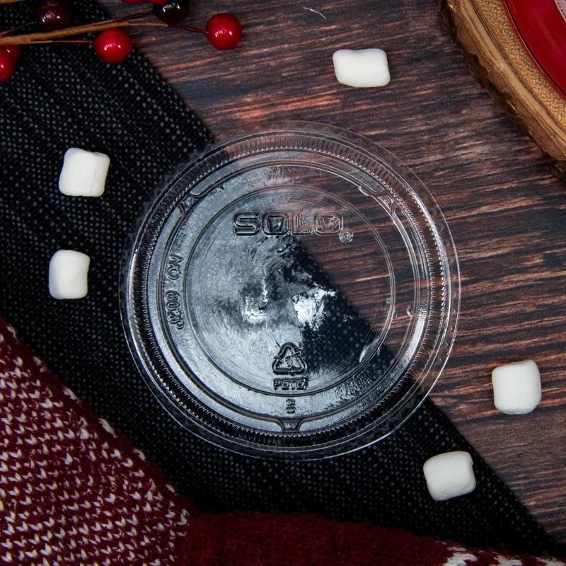 Dart® Lid Flat 3.748X0.369 IN PET Clear For 5-20 OZ Cold Cup With Hole Freezer Safe 100 Count/Pack 10 Packs/Case