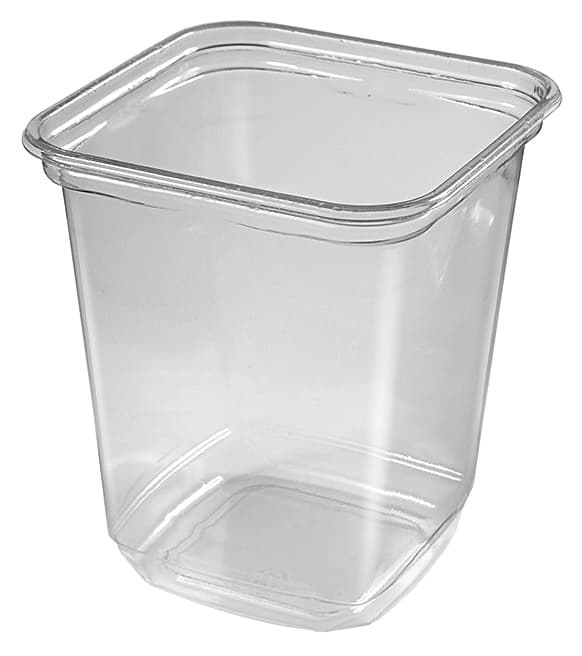 Deli Container Base 32 OZ PET Clear Square 500/Case