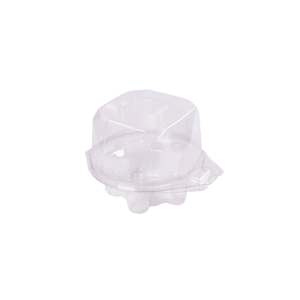 Cupcake Muffin Hinged Container With Dome Lid PET Clear Round 272/Case