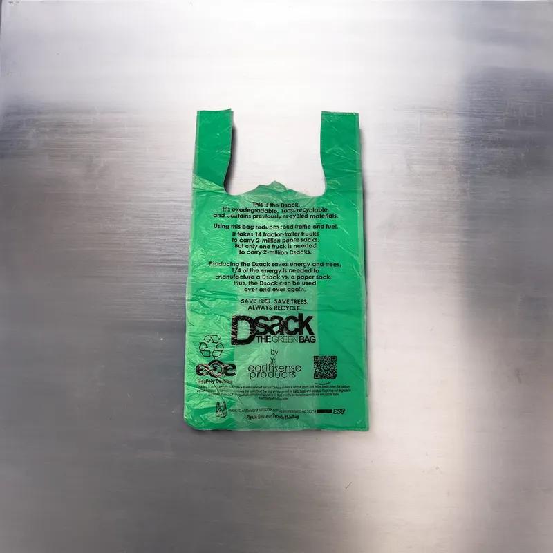 Bag 11.5X6.5X22 IN HDPE 13MIC Green T-Sack 500/Case