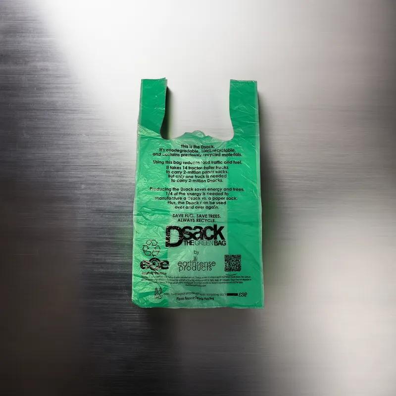 Bag 11.5X6.5X22 IN HDPE 13MIC Green T-Sack 500/Case