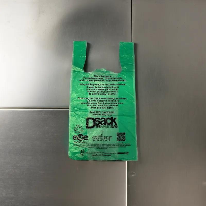 Bag 11.5X6.5X22 IN HDPE 13MIC Green T-Sack 500/Case