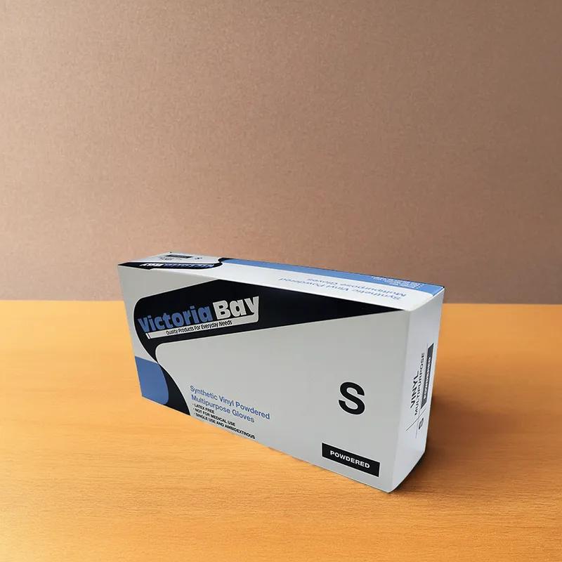 Victoria Bay Gloves Small (SM) Clear Vinyl Disposable Powdered 100 Count/Pack 10 Packs/Case 1000 Count/Case