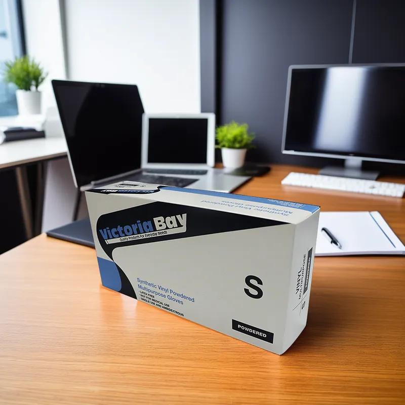 Victoria Bay Gloves Small (SM) Clear Vinyl Disposable Powdered 100 Count/Pack 10 Packs/Case 1000 Count/Case