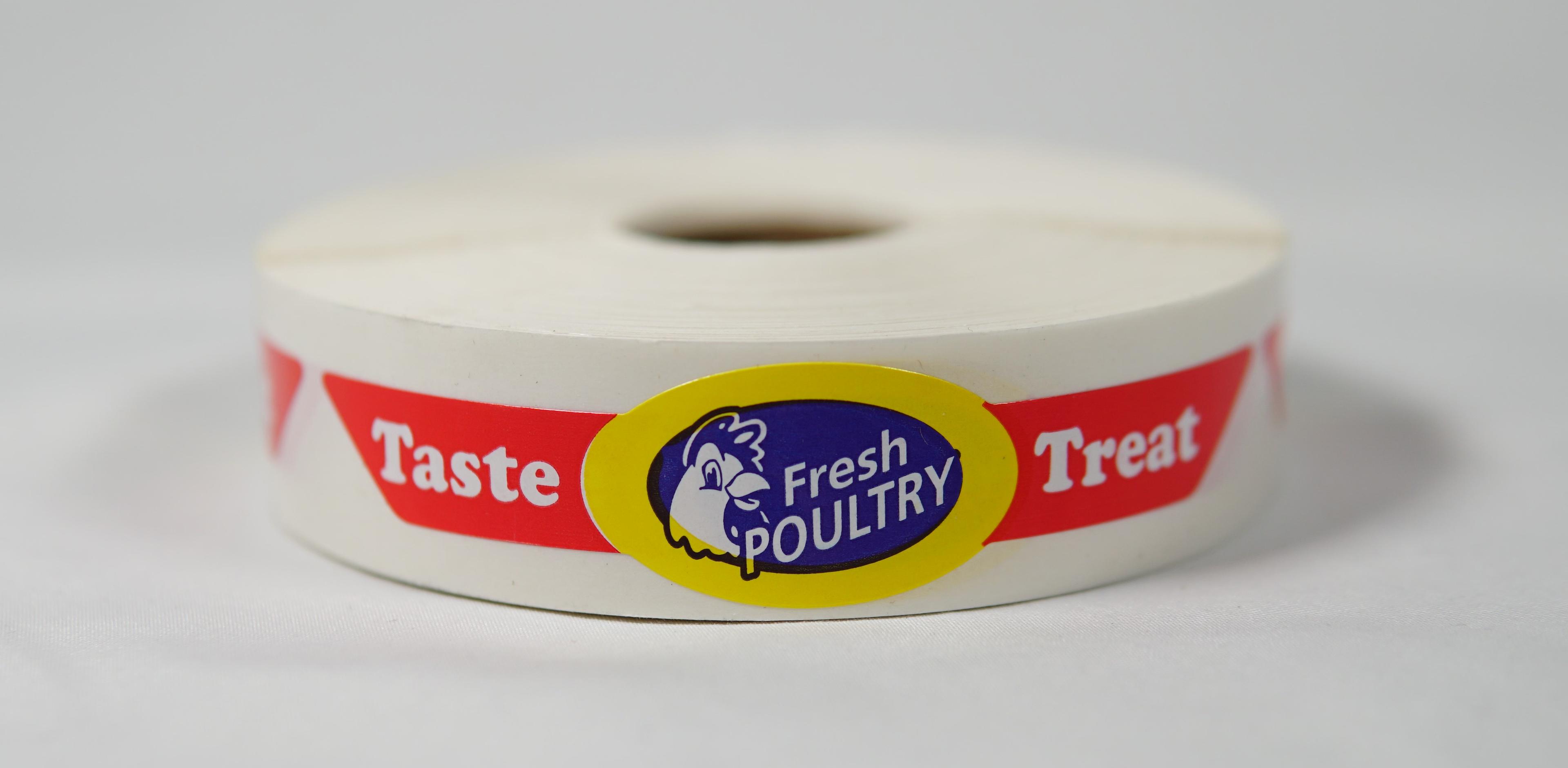 Poultry Label Strap Pressure Sensitive 1/Roll