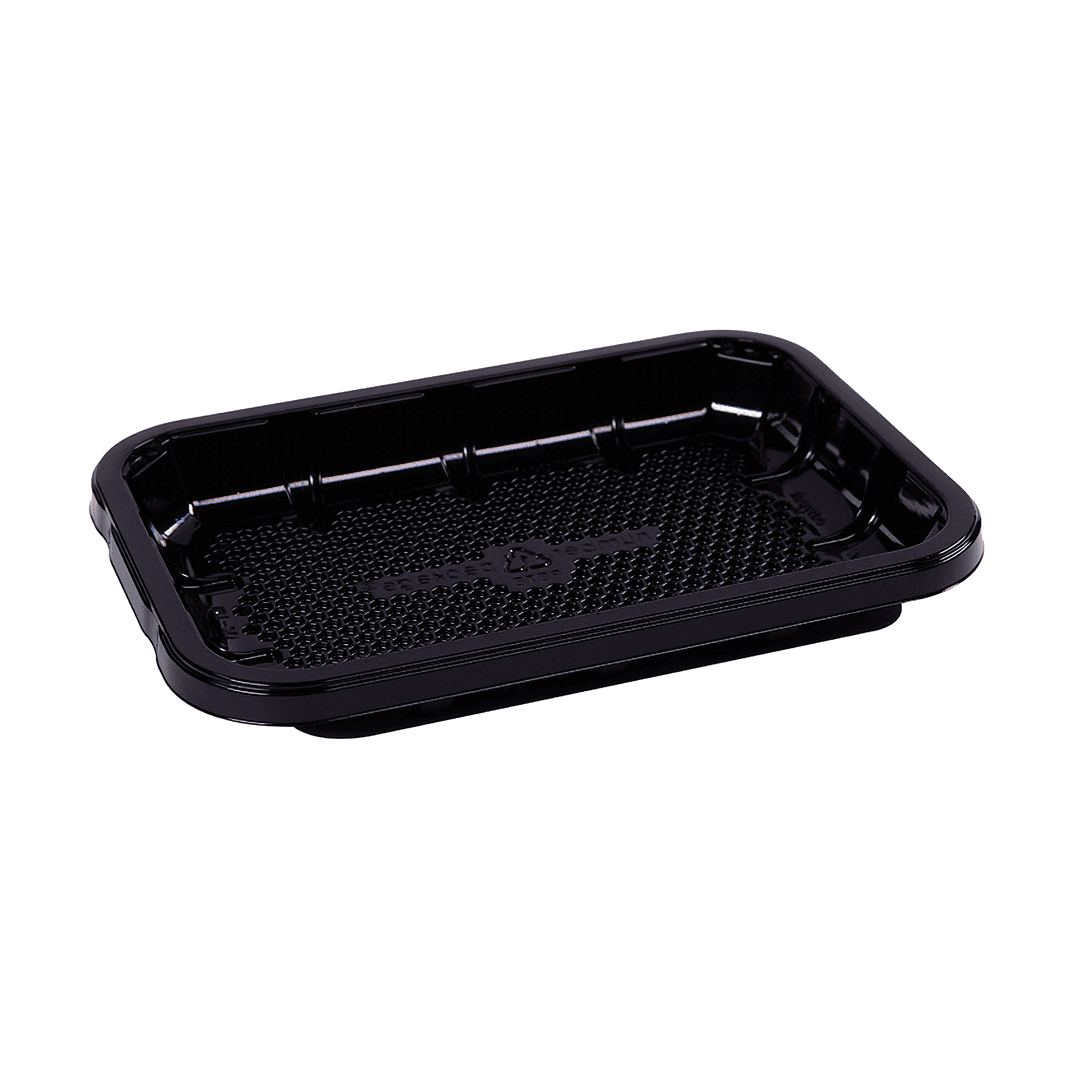 EZ-Tray 2D Meat Tray 8.25X5.25X1 IN APET Deep Black Rectangle Honeycomb 300/Case