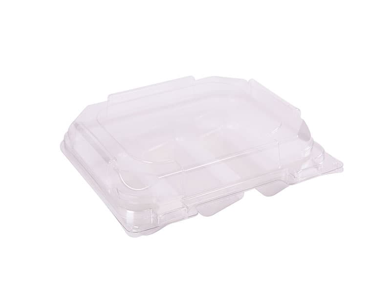 Macaron Mochi Hinged Container With Dome Lid 7.19X6.36X2.18 IN 12 Compartment PET Clear Rectangle Perforated 160/Case