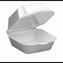 Take-Out Container Hinged With Dome Lid 5X5X3.175 IN Polystyrene Foam White Square 500/Case