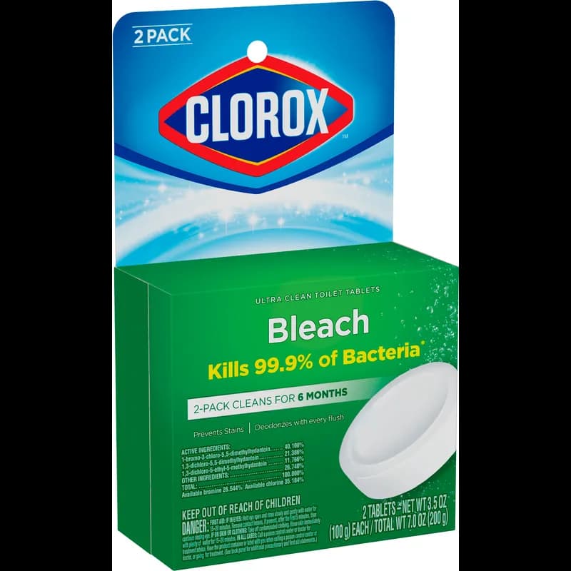 Clorox® Ultra Clean Toilet Bowl Cleaner Deodorizer 3.5 OZ Tablet Antibacterial 2 Count/Pack 6 Packs/Case