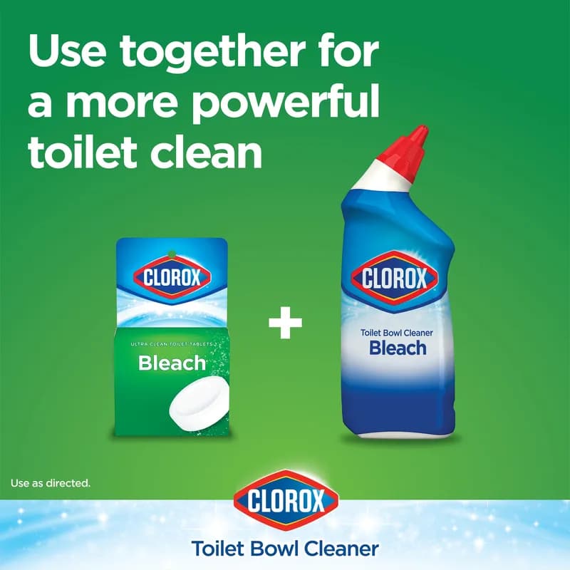 Clorox® Ultra Clean Toilet Bowl Cleaner Deodorizer 3.5 OZ Tablet Antibacterial 2 Count/Pack 6 Packs/Case