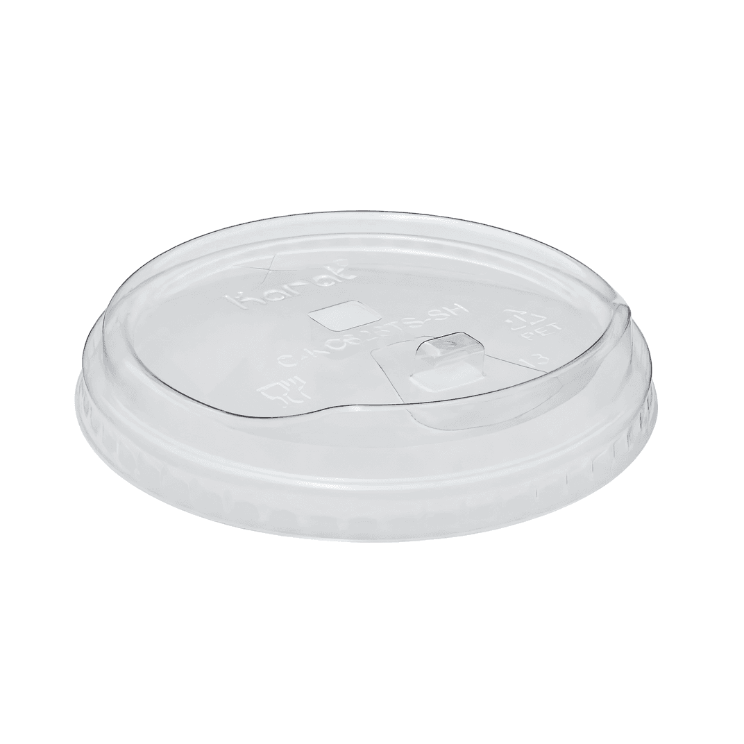 Karat® Lid Flat 3.86 IN PET Clear For 12-24 OZ Cold Cup Strawless Sip Through 1000/Case