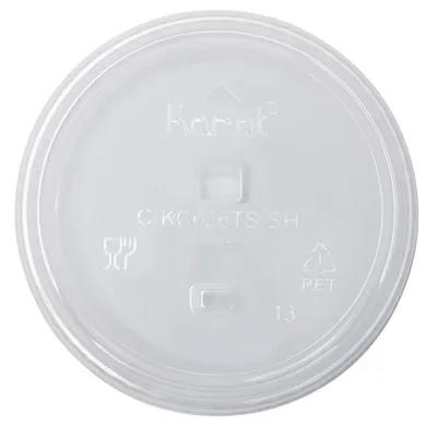 Karat® Lid Flat 3.86 IN PET Clear For 12-24 OZ Cold Cup Strawless Sip Through 1000/Case
