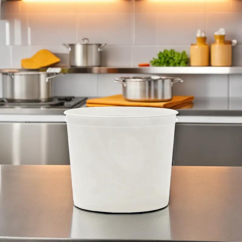 Bucket & Tub Base 170 OZ HDPE White Round 100/Case